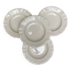Set of 4 ivory gadroon soup plates Digoin Sarreguemines