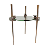 Vintage design glass and metal display shelf