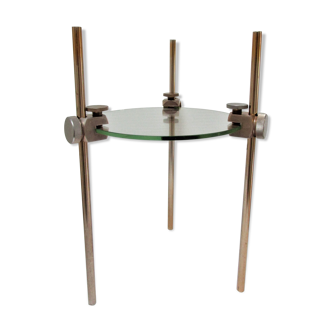 Vintage design glass and metal display shelf