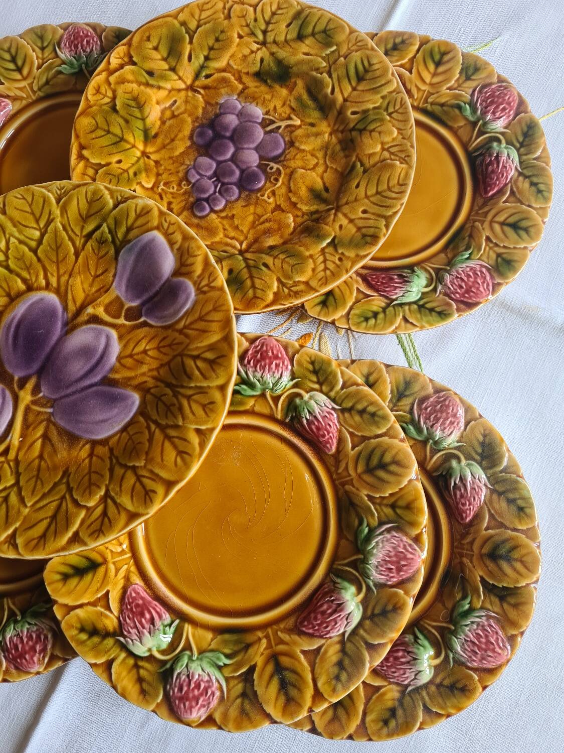 10 Sarreguemines fruit slushie dessert plates