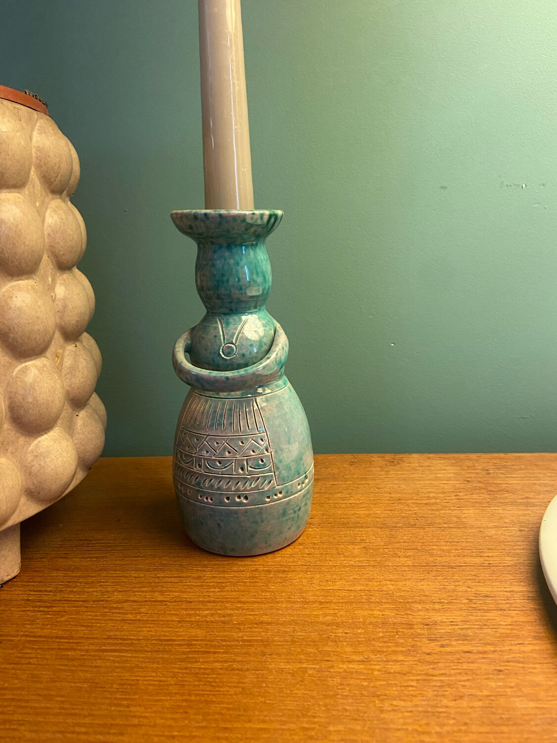 Vintage ceramic candle holder
