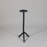 Vintage black brutalist chain floor candlestick