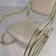 1960s rocking chair in brass and ecru imitation leather