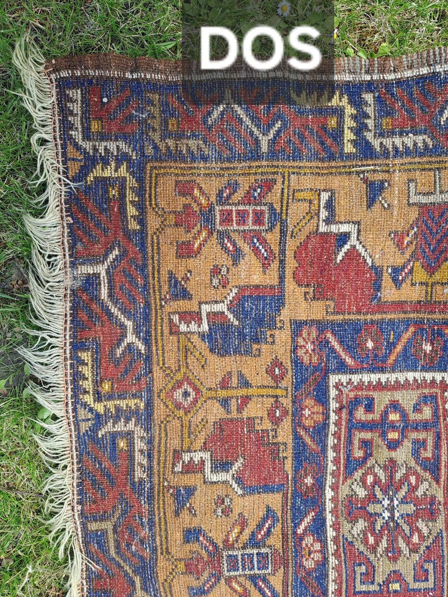 Turkish YAHYALI vintage anatomy rug handmade in wool - 131 x 227