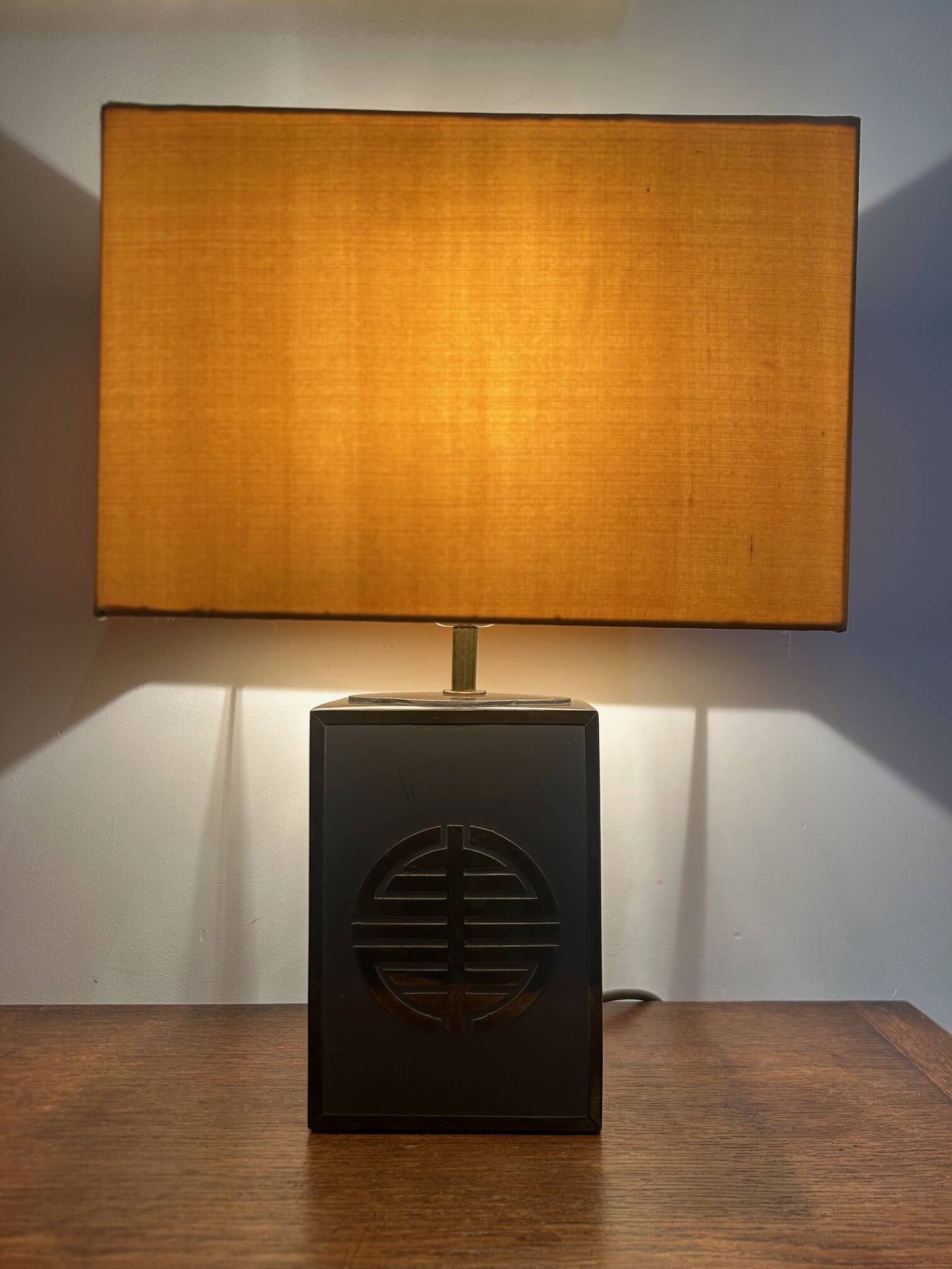 lampe en acier et laiton années 70