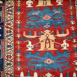 Handmade antique Caucasian Shirvan rug 134cm x 271cm 1880s - 1B491