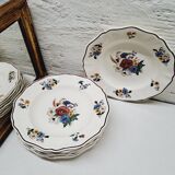 Set of 8 Sarreguemines soup plates