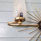 Wall lamp sun in brass and frosted glass (3 available), 1950