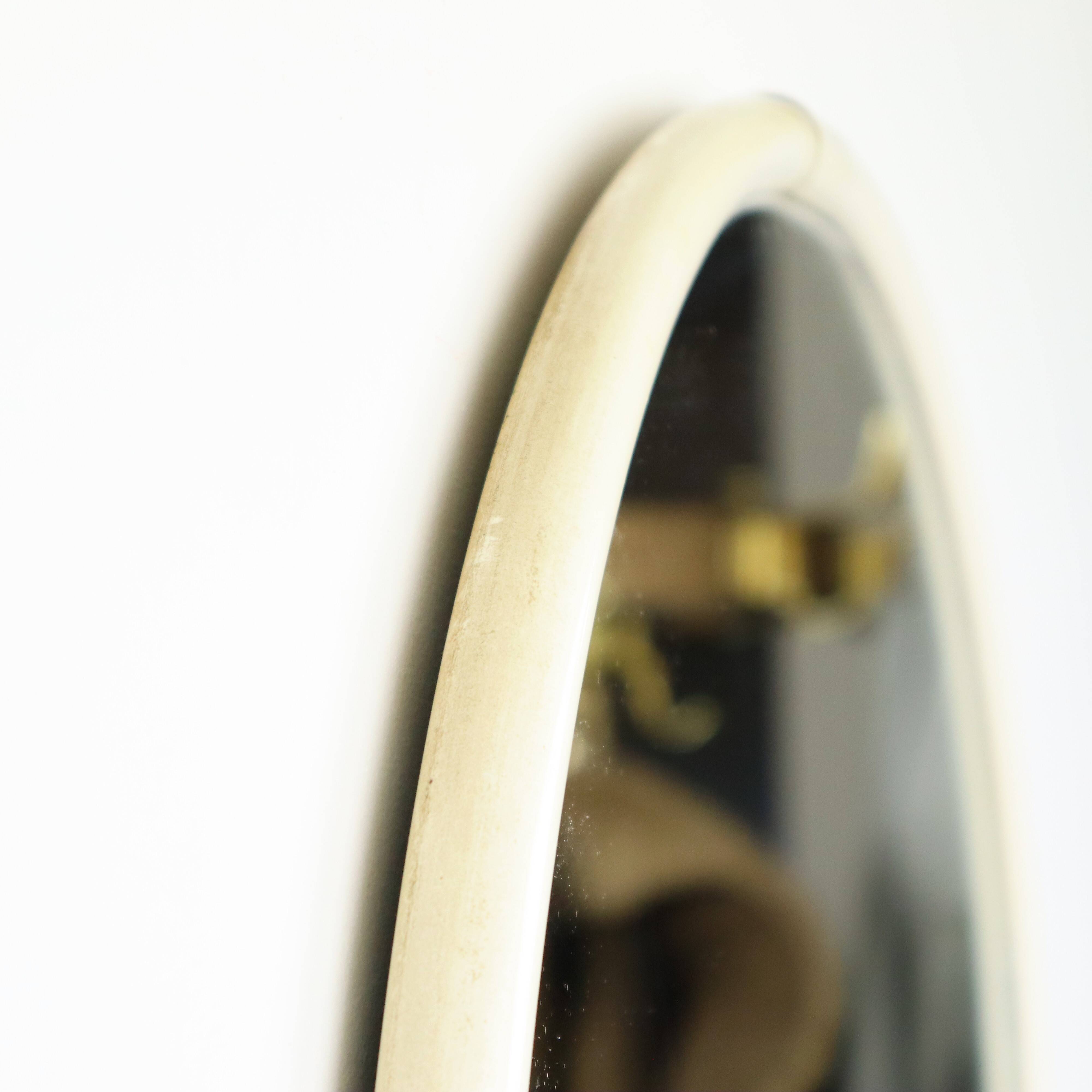 Miroir rond années 1960 vintage inda italie plastique blanc 46cm