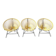 Set of 3 garden armchairs Huatulco, Boqa
