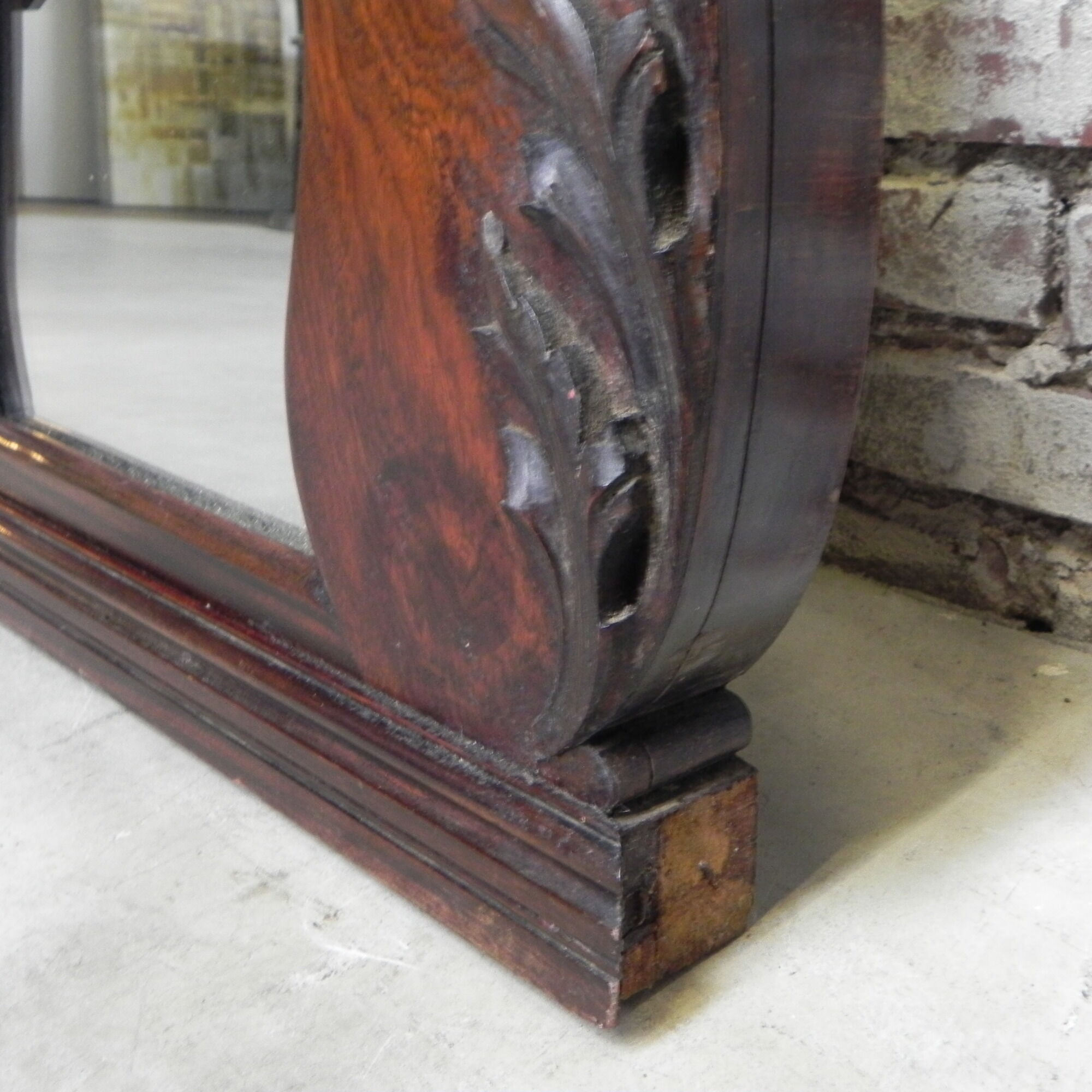 Large mahogany Art Nouveau mirror 178x220cm