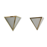 Set of brass & opal glass triangle wall sconces from Glashütte Limburg, Germany 1970