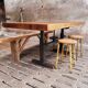 Industrial dining table oak on a workbench frame