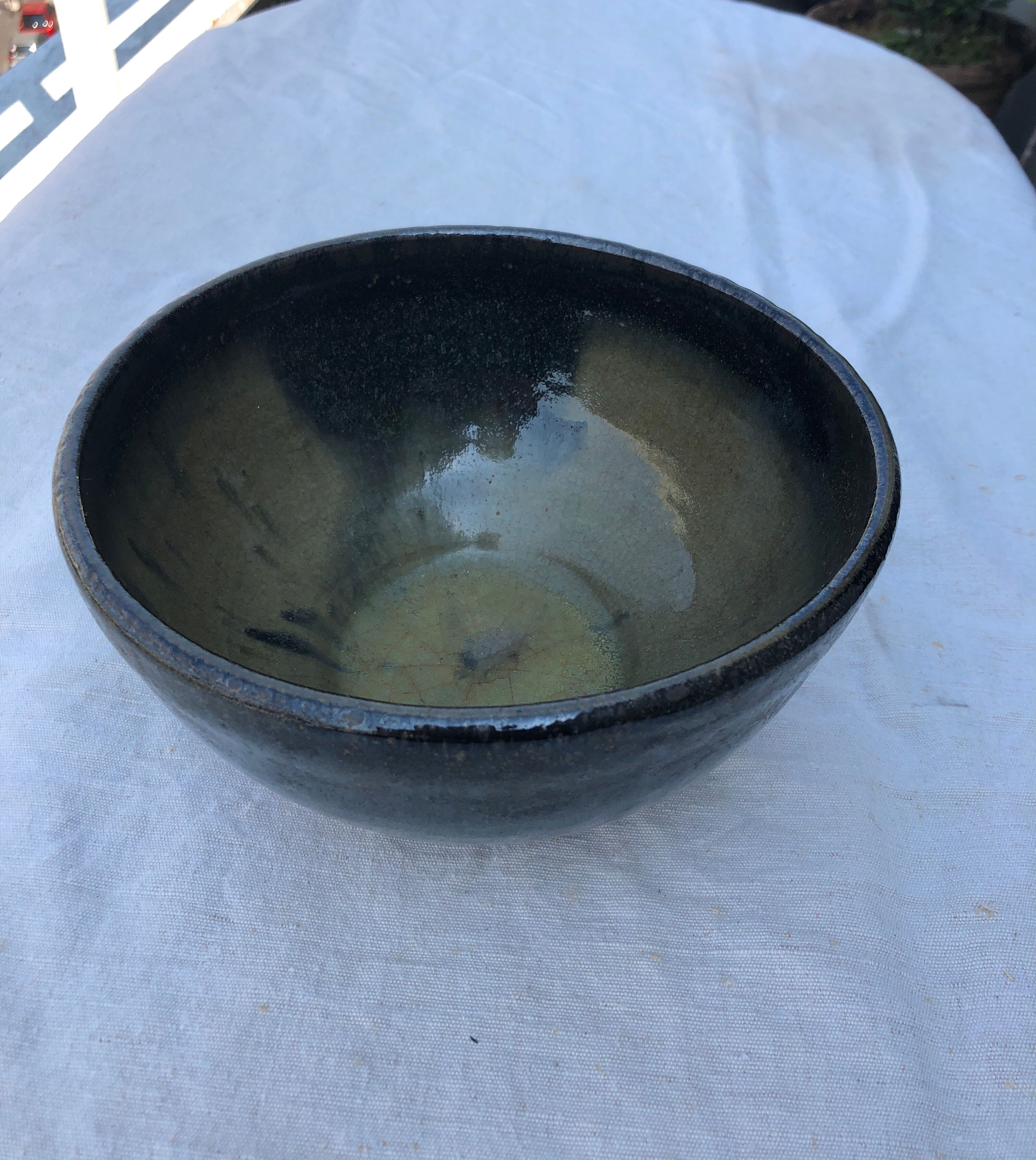 Bowl in glazed stoneware signed the Mignot