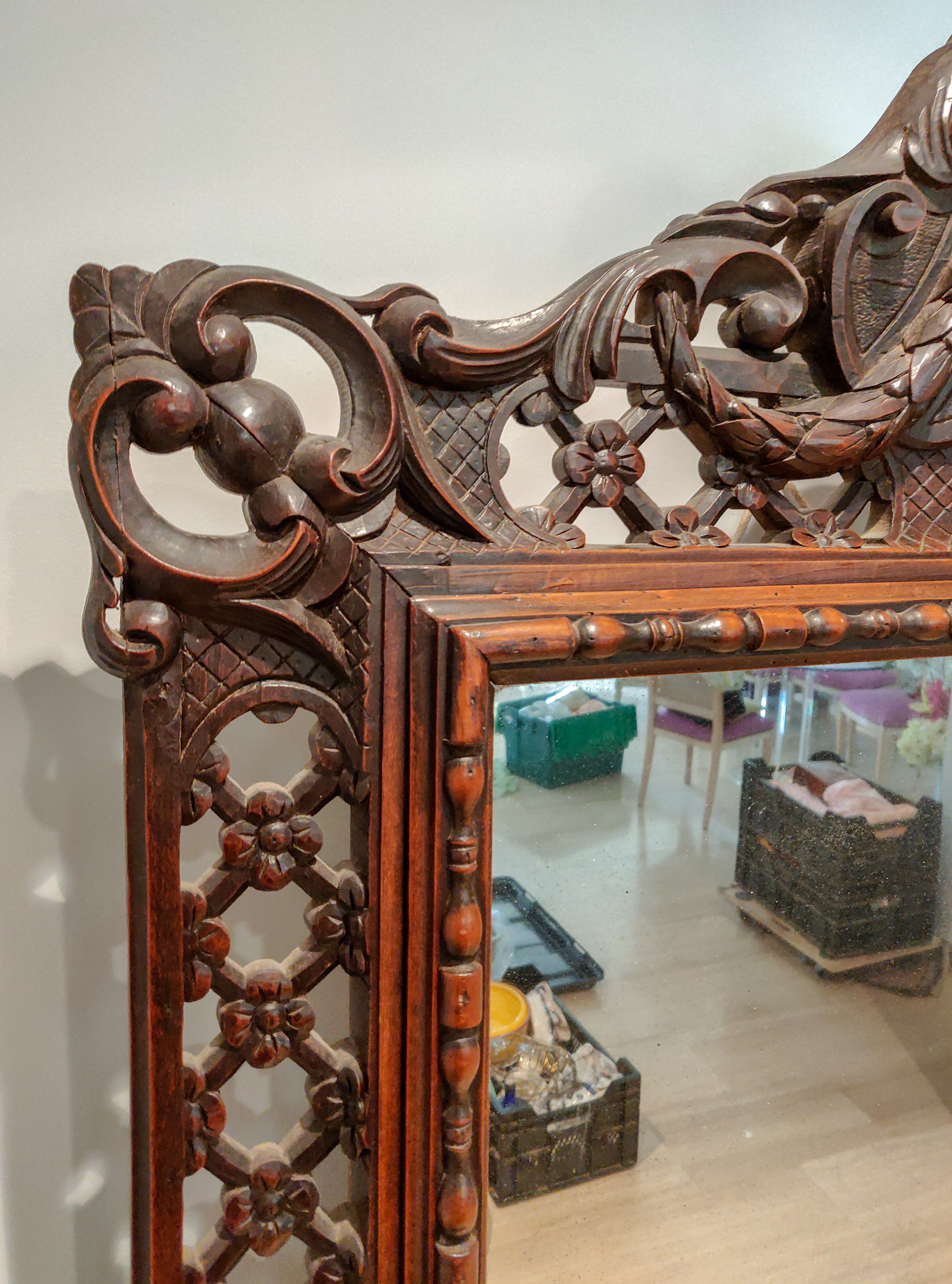 Mirror Louis XIII mercury 150 x 95 cm