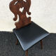 Lot de 4 chaises alsacienne bois et skaï bois sculpté art populaire, cuisine,salon, chalet