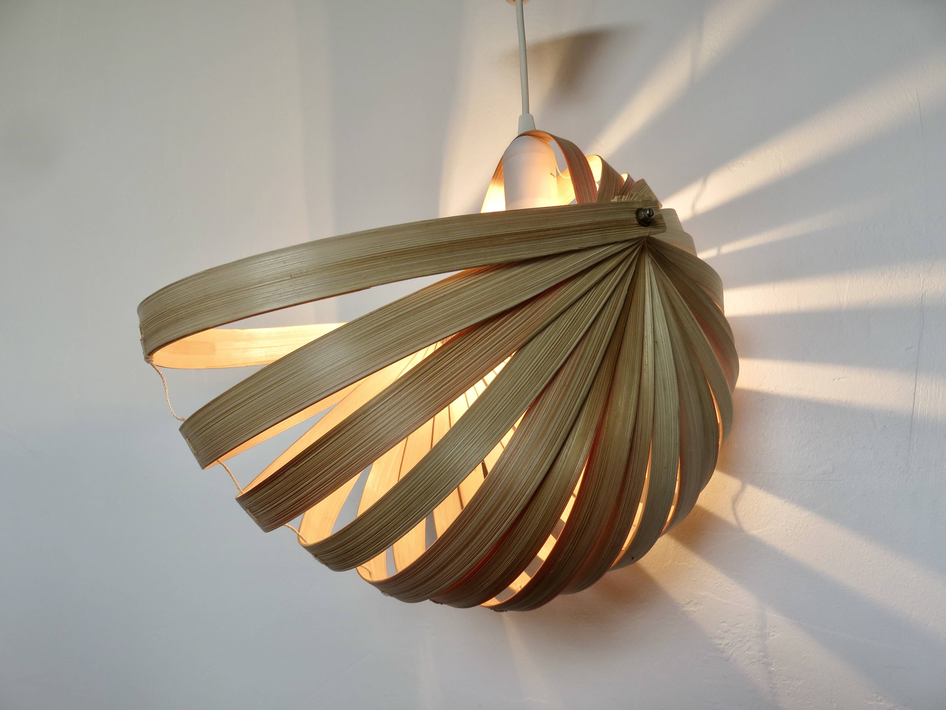 Scandinavian pendant light made of birch slats, 1990s