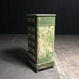 Old wooden dresser, aged green patina