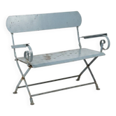 Banc de jardin ancien en fer forgé massif