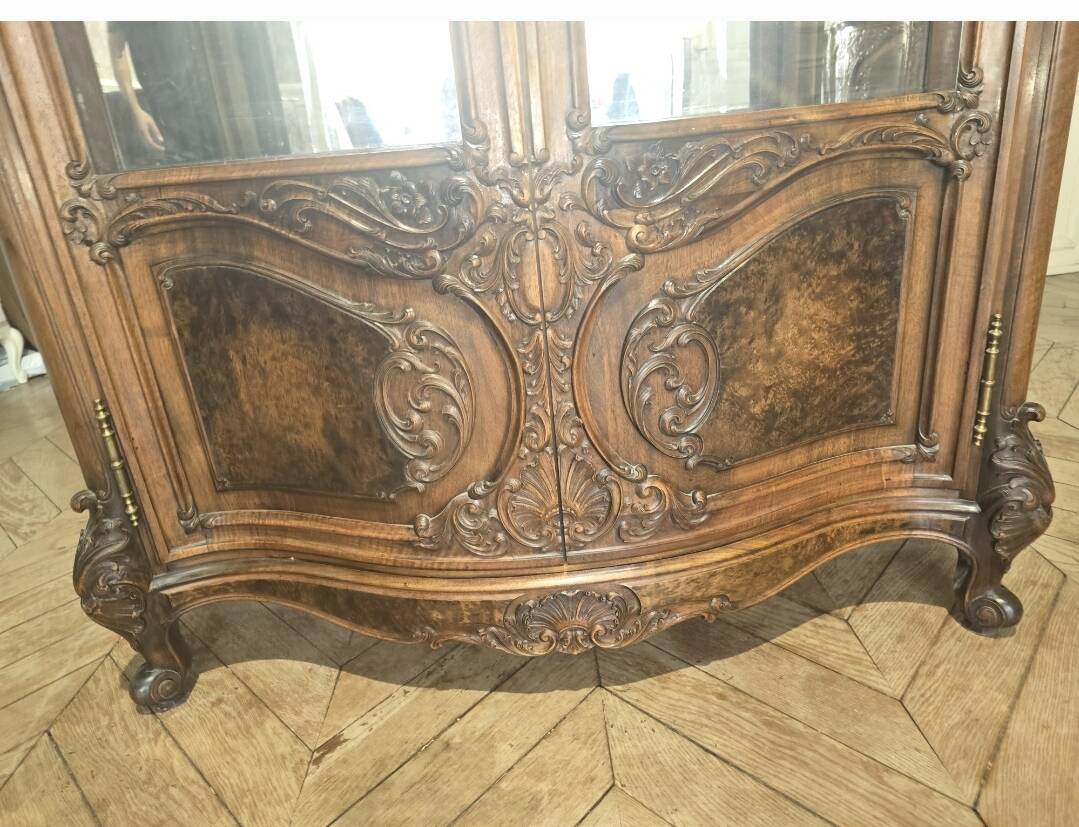 Unique burl walnut display case