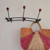 Wooden wrought iron hooks