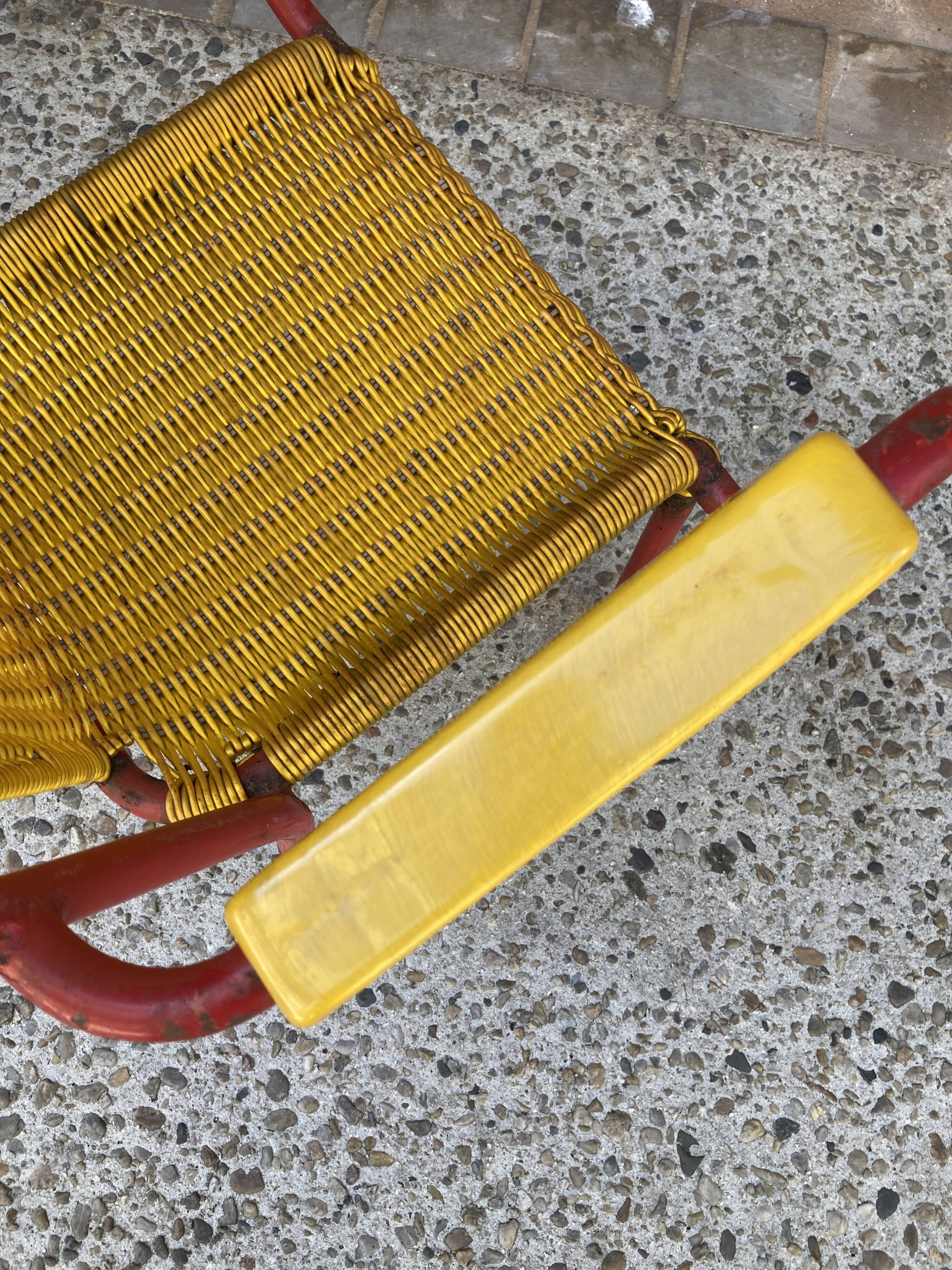 Garden armchair in scoubidou