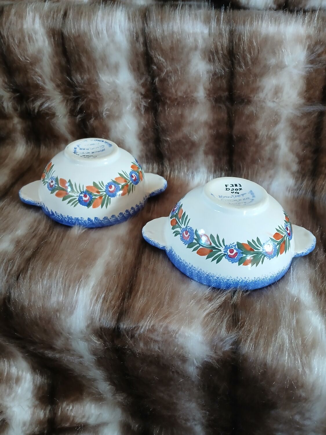 2 Breton earthenware bowls