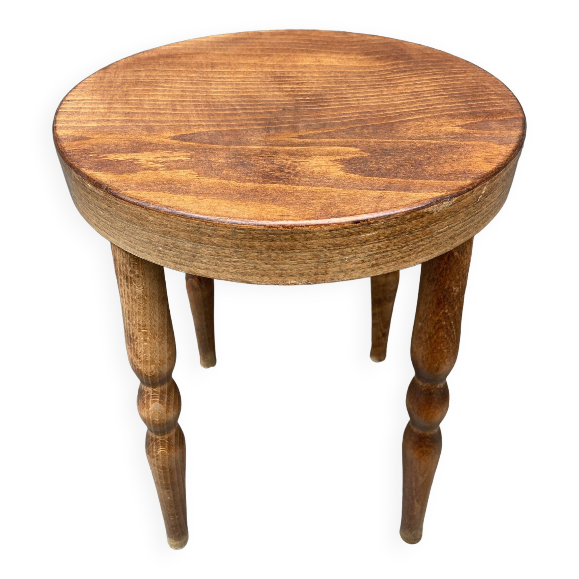 Baumann style vintage beech wood stool
