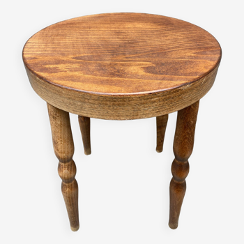 Baumann style vintage beech wood stool
