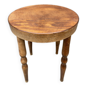 Tabouret en bois de hêtre vintage style Baumann