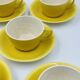 Service 10 tasses jaune Boch Belgique vintage