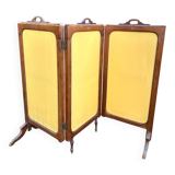 Antique fireplace screen – Solid wood & upholstered panels