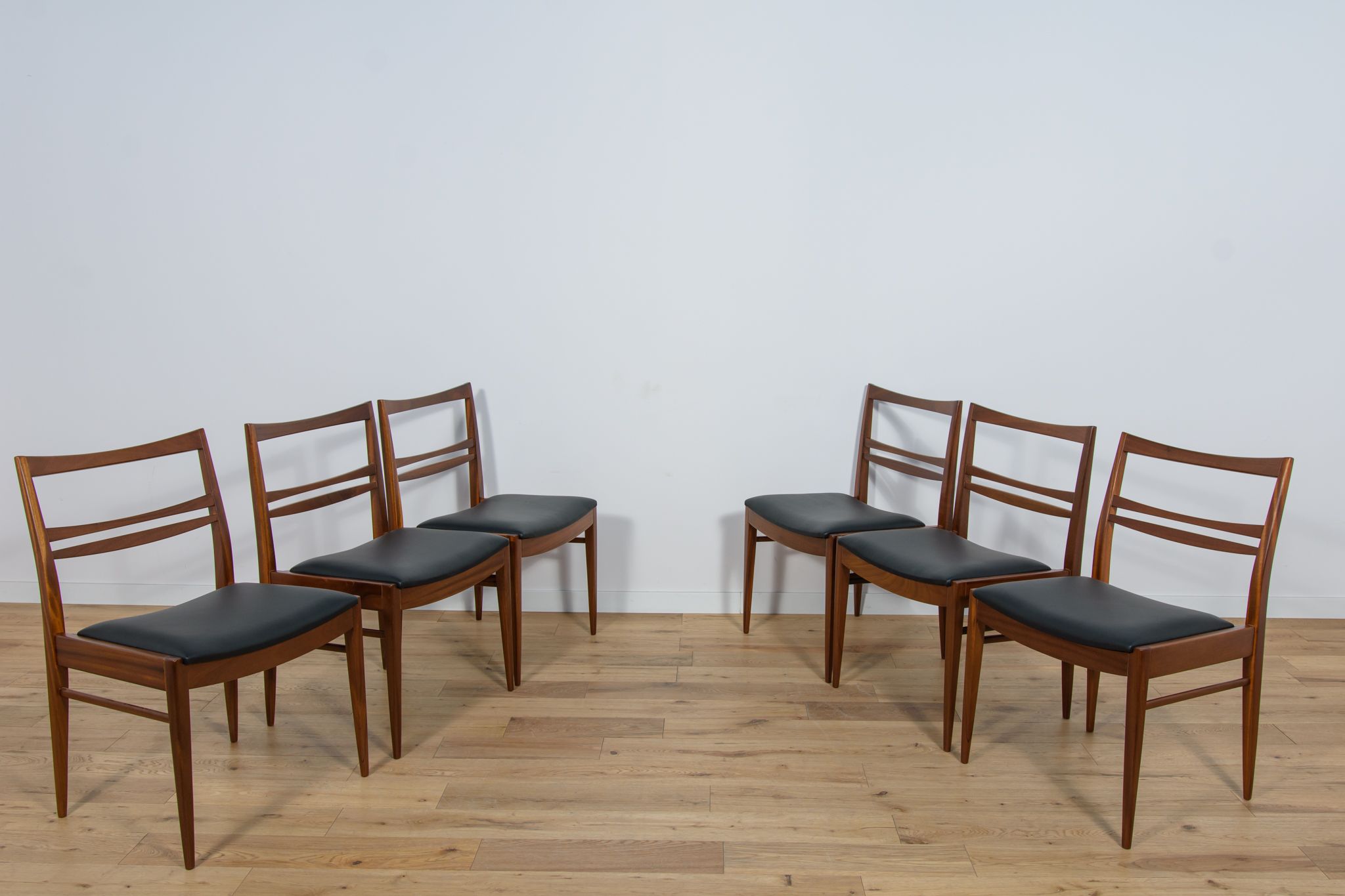 Chaises de salle à manger en teck du milieu du siècle, années 1960, ensemble de 6