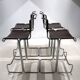 Ensemble de 4 tabourets de bar en acier tubulaire Linea Veam, 1960