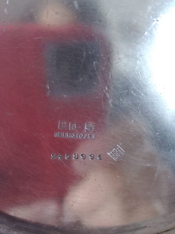 Cafetière Christofle ancienne métal argenté avec monogramme