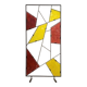 Mid-century modern geometric room divider with textured coloured glass, 1970s–1980s
