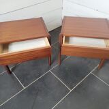 Pair of Scandinavian teak bedside tables from the 60s