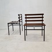 Set of 2 benches in teak, italy, 1960s