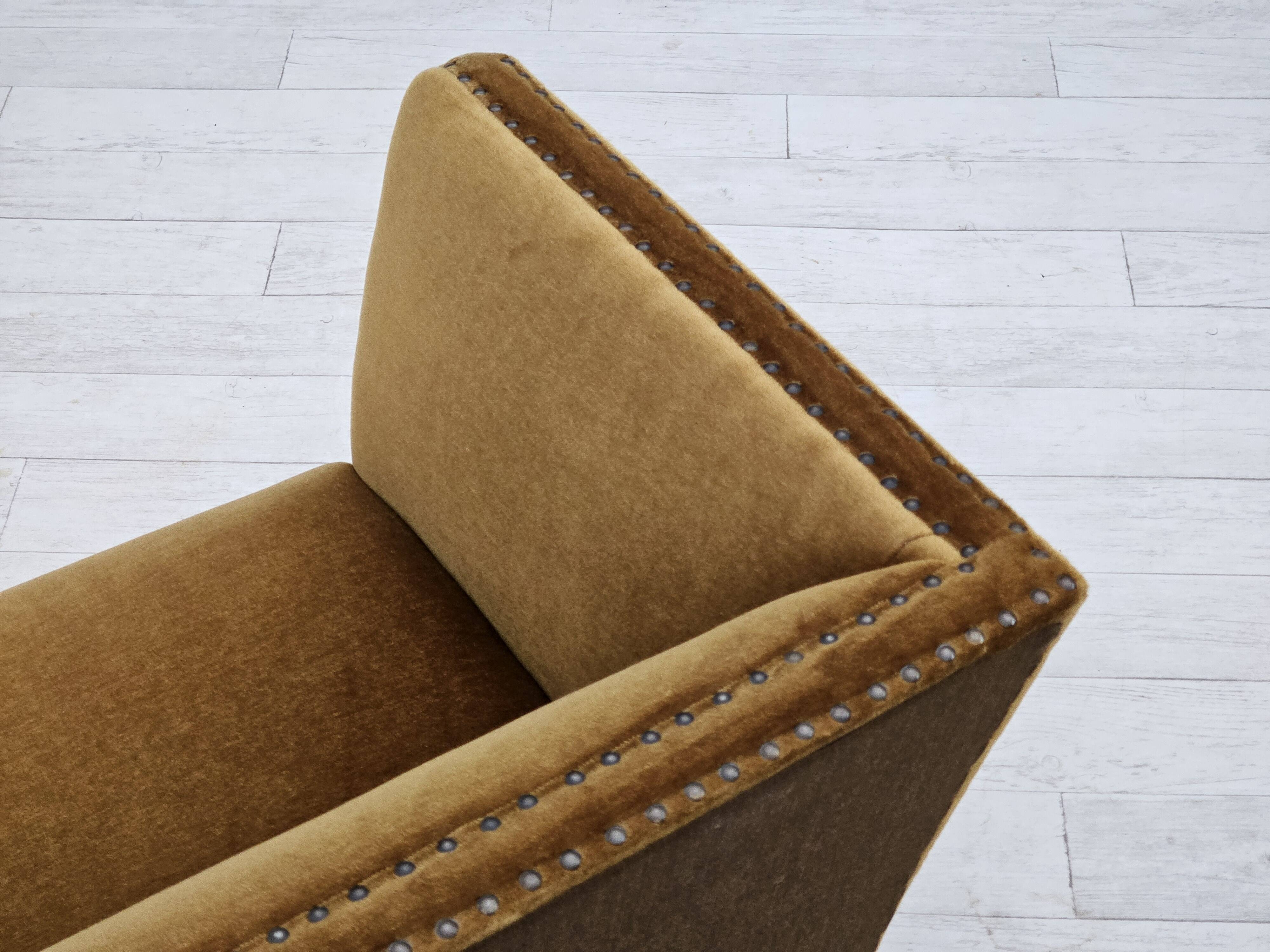 1960s, Danish 2 seater sofa, furniture velour, original condition.