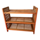 Shoe cabinet / Wooden and bamboo shelf (3 levels) H: 63 cm,
