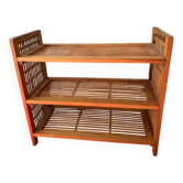 Meuble à chaussures / Étagère en bois et bambou (3 niveaux) H: 63 cm,