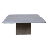 Square travertine table
