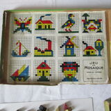 Old wooden mosaic set