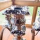 Pair candelabras in silvered bronze