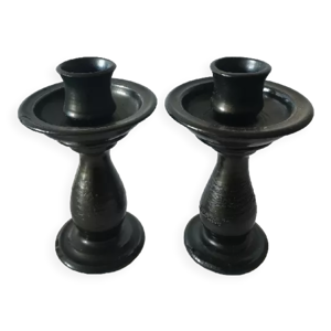 Paire de bougeoirs en