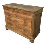 Louis Philipe chest of drawers in solid walnut, airbrushed