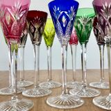 10 bohemian crystal liqueur glasses