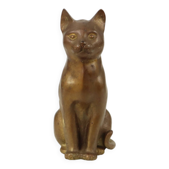 Statue de chat vintage en bronze, sculpture décorative, 24 cm
