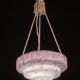 Pink Art Decò Vintage Glass Chandelier, 1950