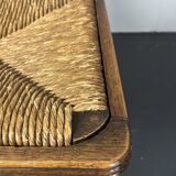 6 Farmhouse wood turned rush dining chairs